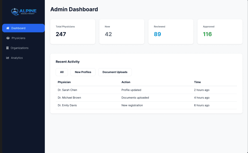 Alpine Medical — Locums Platform case study