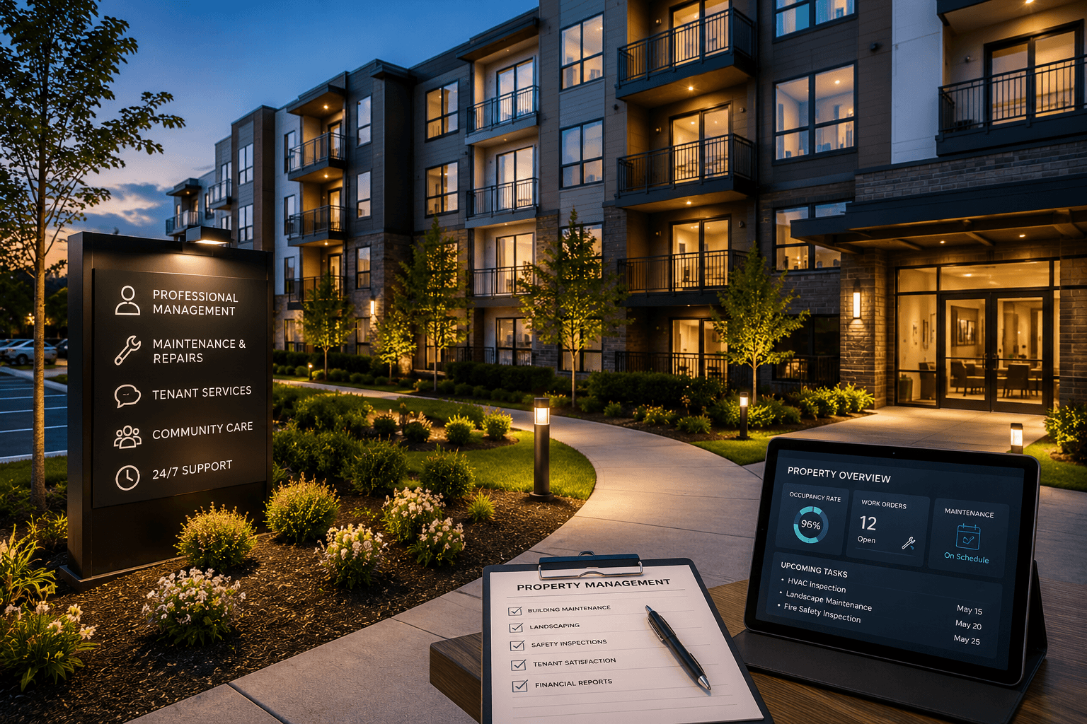 Property management building exterior